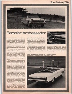 1965 AMC RAMBLER AMBASSADOR INTRODUCTION ARTICLE - Picture 1 of 1