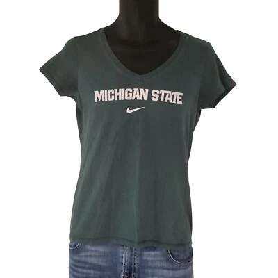Nike Tshirt Women Sz M NCAA Michigan State Slim Athletic Sportswear - Image 1 of 4