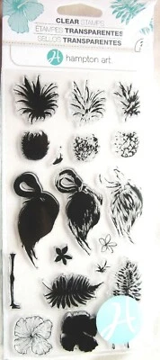 Juego de estampillas acrílicas transparentes de flamenco y piña Hampton Art SC0753 ¡NUEVO! Foto 1 de 3