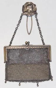 Art Nouveau Sterling Silver Chain Mail Coin Purse by GD London 1904 Chatelaine - Picture 1 of 1