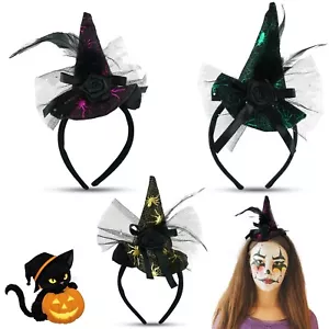 Halloween Witch Hat, One Size Wizard Headband with Buckle, Fancy Dress Scary Hat - Picture 1 of 52