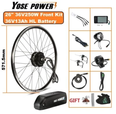 36V13Ah E-Bike Down Tube Battery + Conversion Kit 36V250W 26" Front Motor DIY - Image 1 of 4