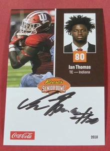 Ian Thomas RC Auto 2018 Senior Bowl Indiana Hoosiers Firmado Las Vegas Raiders RC - Imagen 1 de 2