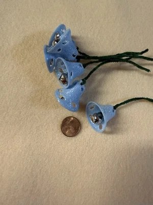Blue Sugar Bells with Silver Jingle Bell Clappers - Made in Japan - Vintage - Image 1 of 4