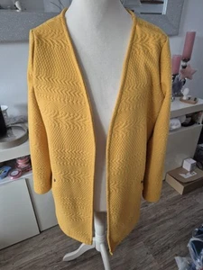 Jacke Cardigan Damen 44 Xxl 3D-Optik Senfgelb Gina - Bild 1 von 2