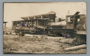 RPPC Eisenbahn Zug Holzfäller? Arbeiter ARLINGTON WA Washington Echtfoto Postkarte - Bild 1 von 2