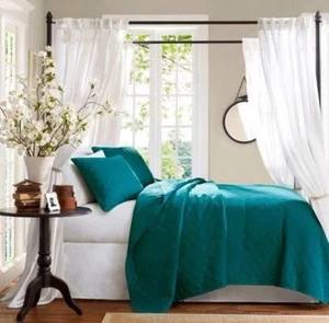 Hampton Hill Velvet Touch Coverlet Set 3 pezzi Re Pavone - Foto 1 di 6