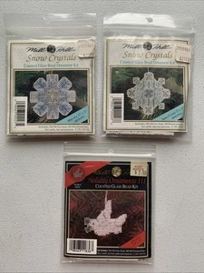 Mill Hill Snow Crystals Aqua Crystal Blue Ice & Dove Ornaments Glass Bead Kits - Picture 1 of 7