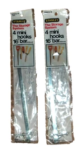 Stanley Two Packs Of 4 Mini Hooks W 16 Inch Bar - Picture 1 of 1