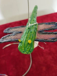 Hand Made Dragonfly Ornament, Stainless Steel Screen, Flexible Epoxy, All Season - Picture 1 of 5