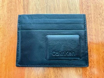 Calvin Klein Kartenetui Schwarz Herren Echt Leder Slim Kartenetui - Bild 1 von 2