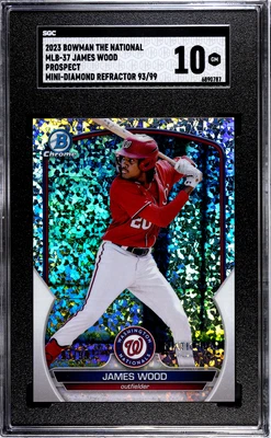 2023 Bowman The National Prosp. James Wood Mini Dia. Ref. /99 SGC 10 - Image 1 of 2