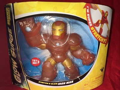 Nuevo en Paquete Heroes Of Goo Jit Zu Marvel Stretch & Glow Surge Iron Man Edades 4+S ELASTIZADO Foto 1 de 4