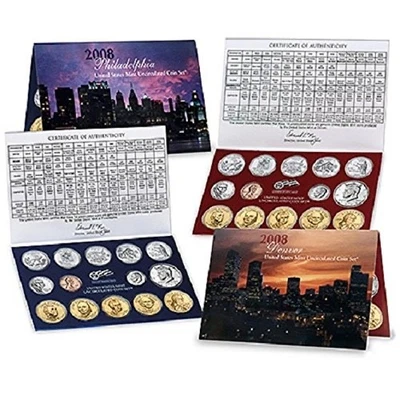 2008 US Mint Uncirculated Set Certificate of Authenticity 28 coins New In Box - Image 1 of 2