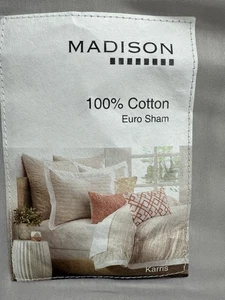 Madison karris pillow Euro sham tapioca 26" light khaki beige $65 Open Package - Picture 1 of 7