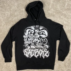 Sadboyz Que Siga La Mata Dando Black Hoodie SZ Large Made in USA - Picture 1 of 7