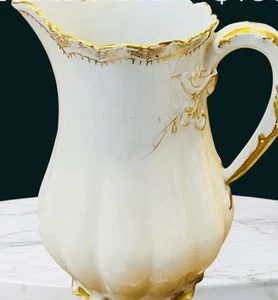 Jarrón antiguo c 1890’ Limoges Haviland blanco con dorado dorado-jarra exquisito  - Imagen 1 de 15