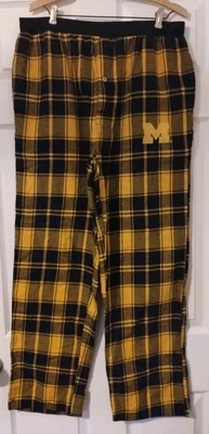 Pantalones de pijama Michigan a cuadros azules y dorados Sideline Apparel - talla grande (L) Foto 1 de 4