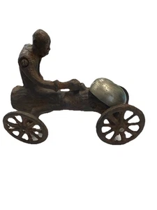 Vintage Cast Iron N.N. Hill Brass Co. ReproBell Toy Monkey Cracking Coconut 1905 - Picture 1 of 6