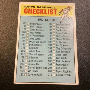 CREASED 1966 Topps Set BASEBALL 3rd SERIES CHECKLIST Large Print #183a UNMARKED - Picture 1 of 3