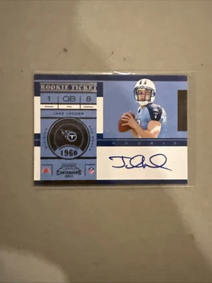 Jake Locker: 2011 Panini Playoff Rookie Ticket Autograph Tennessee Titans #211 - Image 1 of 4