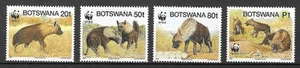 Botswana 1995 WWF Wildlife Fauna Tiere Dieren Animals Hyena compl set MNH - Bild 1 von 1