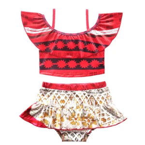 NEW Moana Girls Tankini Bikini One Piece Skirted Swimsuit Bathing Suit - Picture 1 of 12