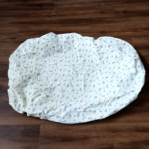 Vintage CARTER'S John Lennon Safari Jungle Zoo Animal Fitted Crib Sheet White - Picture 1 of 3