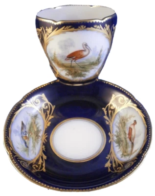 Antique 19thC Paris Bird Scene Porcelain Cup & Saucer Porzellan Tasse French - Image 1 of 4
