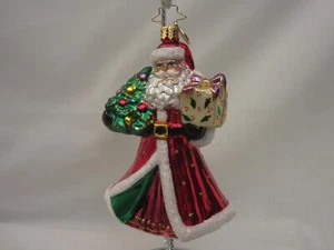 VTG Christopher Radko RUBY SANTA Claus With Tree and Present Christmas Ornament - Picture 1 of 6