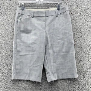 NEW Express Editor City Shorts Womens 6 Gray Plaid Stretch Low Rise Bermuda Y2K - Picture 1 of 13