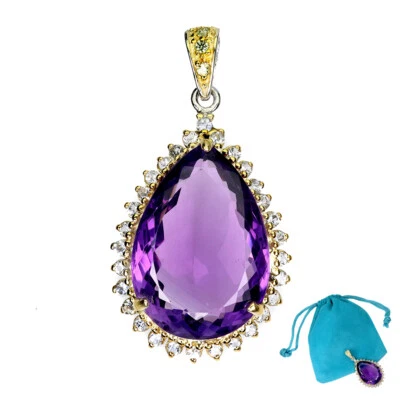 Colgante de plata 925 de verano amatista 33 quilates zafiro topacio joyería hecha a mano Foto 1 de 4