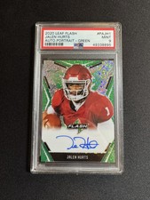 2020 Leaf Flash Auto Green Jalen Hurts Rookie RC Eagles # 2/20 PSA 9