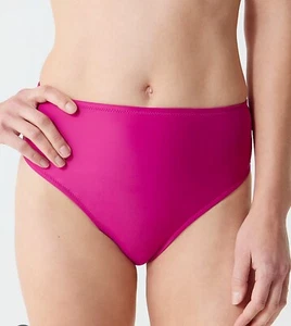 Parte inferior de bikini J Crew para mujer talla pequeña tiro alto cobertura completa rosa elástico - Imagen 1 de 5