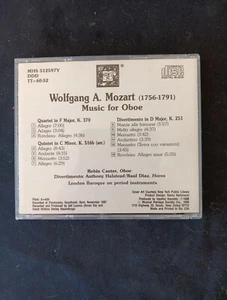MOZART Wolfgang Mozart MUSIC FOR OBOE DDD Canter CD LIKE NEW Mint BRAND NEW CASE - Picture 1 of 3