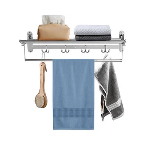 Portasciugamani 23,6" Portasciugamani Acciaio Inox con Ganci per Bagno Cucine - Foto 1 di 12