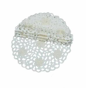 Xia Home Fashions Daisy Splendor 4-Pack Embroidered Cutwork Round Spring Doilies