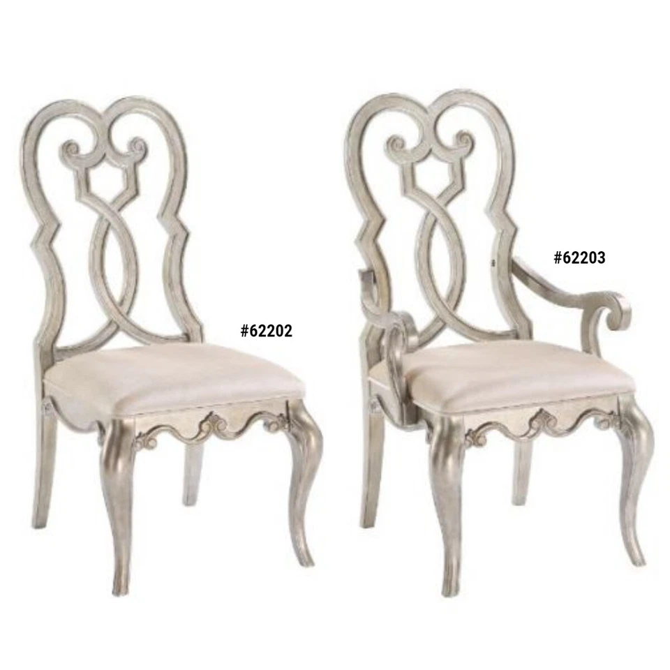 ACME Esteban Vintage Glam Style Antique Champagne Finish 44"H Arm / Side Chair - Image 1 of 1