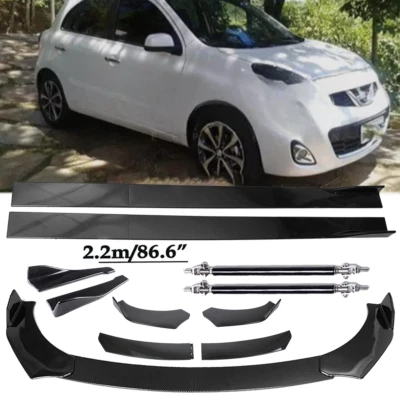 Front Lip Chin Bumper Body Kits 86.6" Side Skirt For Nissan March Hatchback Body Foto 1 de 4