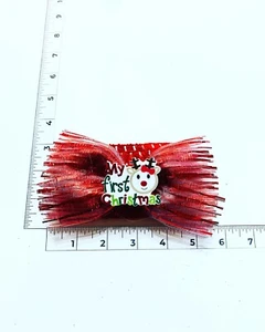 Handmade Hair Bows - Holiday - Christmas - 1st Christmas - Elastic Headband #1 - Picture 1 of 1
