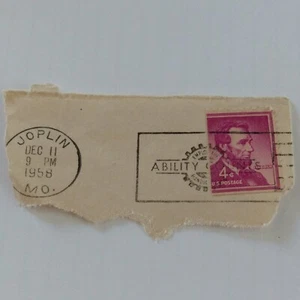 Rare 1954 Lincoln 4 Cent US Postage Stamp Joplin MO 4c - Picture 1 of 4