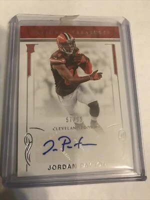 2016 NATIONAL TREASURES AUTO AUTOGRAPH JORDAN PAYTON ROOKIE CARD #57/99 - Image 1 of 2