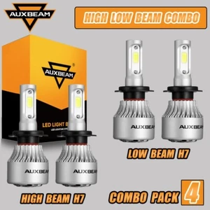 Auxbeam H7+H7 LED Headlight Bulbs Kit 8000LM High Low Beam 6500K Bright White - Picture 1 of 12