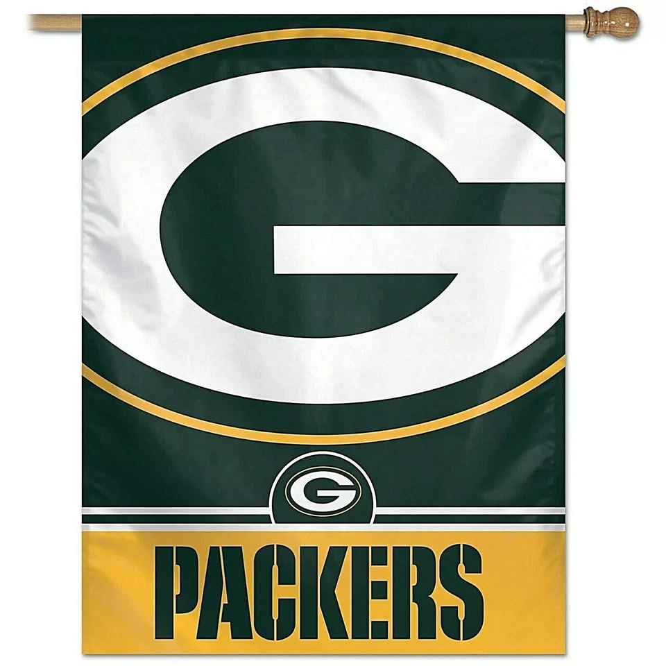 Green Bay Packers NFL Primary Logo Vertical Flag 27x37 Banner