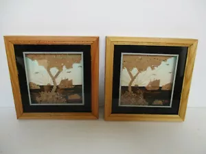 QUADRO CON PAESAGGIO SUGHERO A RILIEVO CM 14x14 ANNI '80 - Imagen 1 de 4