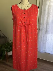 Gap Maternity Sleeveless Shirt Dress Small Hula Red/ Orange Floral Vacation - Picture 1 of 11