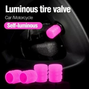 4x Fluorescent Car Tire Valves Caps Universal Luminous Stem Tire Valve Bike F4A9 - Picture 1 of 23