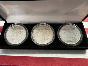 1921 BU MORGAN SILVER DOLLARS, P, D &, S, THE LAST YEAR OF THE MORGANS. #K590 - Picture 1 of 9