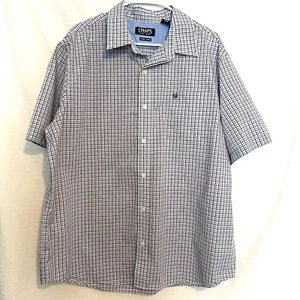 Chaps Short Sleeve Shirt Mens Size 2XL Blue, Red, White Checkered Stripes - Picture 1 of 3