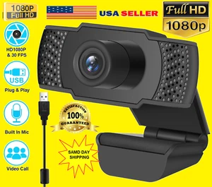 BEST 1080P Full HD USB Webcam Web Camera with Microphone for PC,Desktop,Laptop - Picture 1 of 10